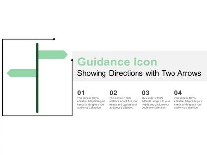 Guidance icon showing directions with two arrows