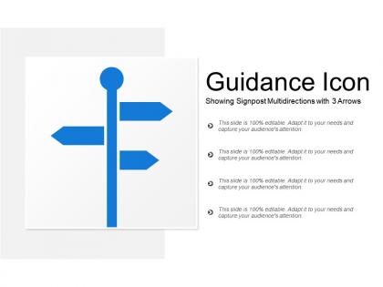 Guidance icon showing signpost multidirections with 3 arrows