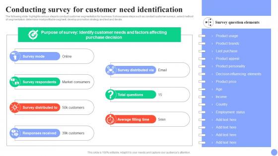 Guide For User Segmentation Conducting Survey For Customer Need Identification MKT SS V