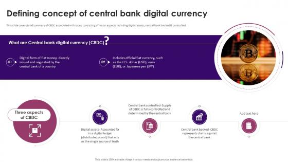 Guide On Defining Roles Of Stablecoins Defining Concept Of Central Bank Digital Currency BCT SS