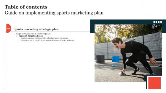 Guide On Implementing Sports Marketing Plan Table Of Contents Strategy SS V