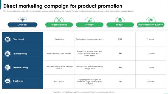 Guide To Creating Global Direct Marketing Campaign For Product Promotion Strategy SS