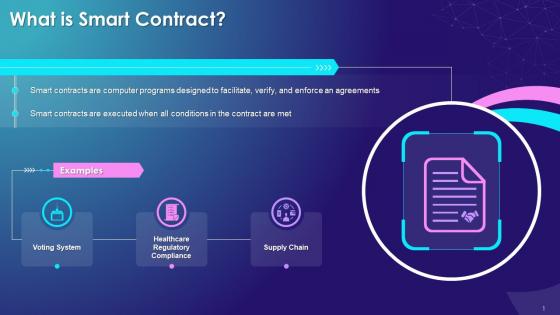 Guide To Smart Contracts In Blockchain Training Ppt
