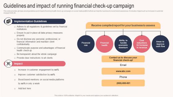 Guidelines And Impact Of Running Financial Check Up Sales Outreach Plan For Boosting Customer Strategy SS