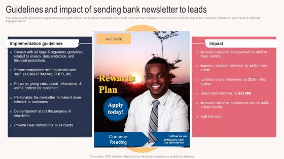 Guidelines And Impact Of Sending Bank Newsletter To Leads Sales Outreach Plan For Boosting Customer Strategy SS