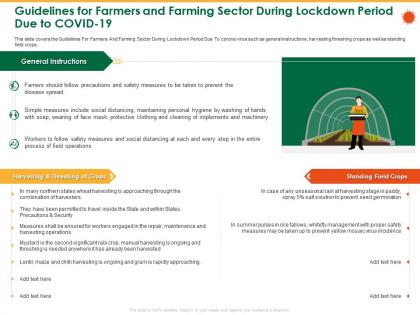 Guidelines for farmers and farming sector during lockdown period due to covid 19 may ppt styles