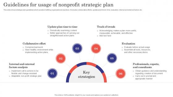 Guidelines For Usage Of Nonprofit Strategic Plan
