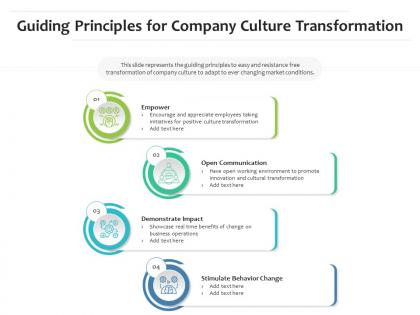 Guiding principles for company culture transformation