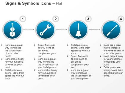 Guitar screwdriver bell wrench ppt icons graphics