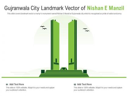 Gujranwala city landmark vector of nishan e manzil powerpoint presentation ppt template