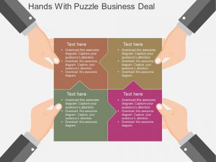Gx hands with puzzle business deal flat powerpoint design