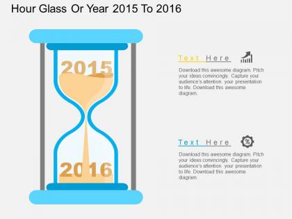 Gy hour glass or year 2015 to 2016 flat powerpoint design