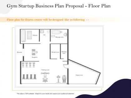 Gym startup business plan proposal floor plan ppt powerpoint presentation show background
