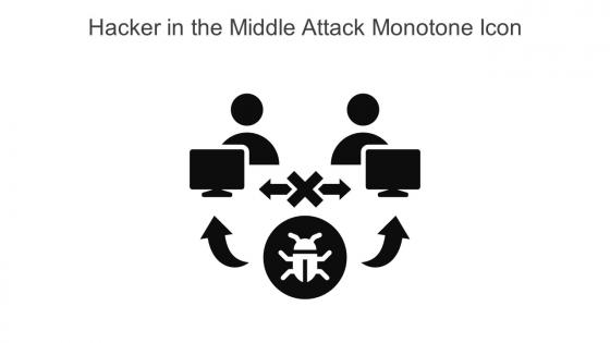 Hacker In The Middle Attack Monotone Icon In Powerpoint Pptx Png And Editable Eps Format
