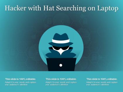 Hacker with hat searching on laptop