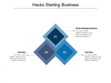 Hacks starting business ppt powerpoint presentation gallery file formats cpb