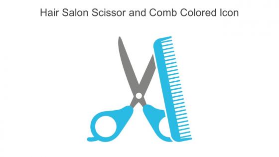 Hair Salon Scissor And Comb Colored Icon In Powerpoint Pptx Png And Editable Eps Format