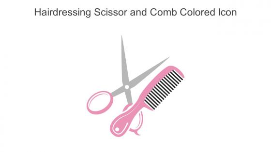 Hairdressing Scissor And Comb Colored Icon In Powerpoint Pptx Png And Editable Eps Format