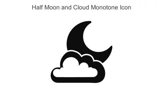 Half Moon And Cloud Monotone Icon In Powerpoint Pptx Png And Editable Eps Format