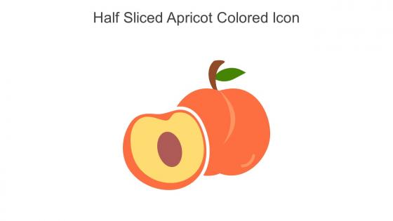 Half Sliced Apricot Colored Icon In Powerpoint Pptx Png And Editable Eps Format