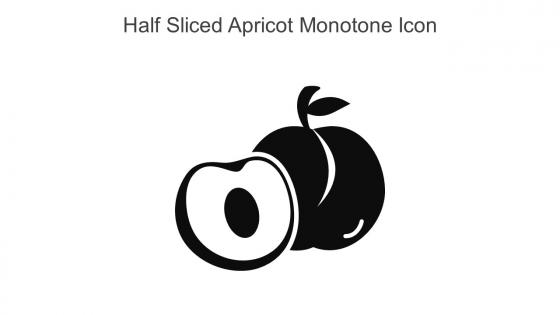 Half Sliced Apricot Monotone Icon In Powerpoint Pptx Png And Editable Eps Format