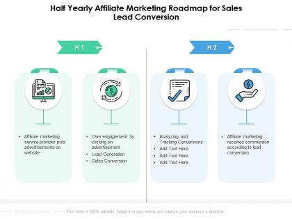 Half yearly affiliate marketing roadmap for sales lead conversion