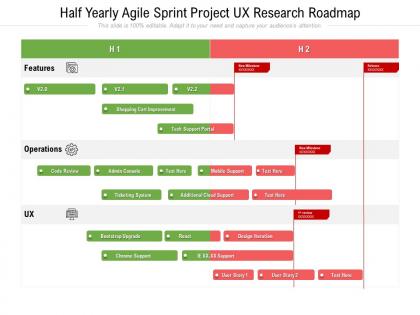 Half yearly agile sprint project ux research roadmap