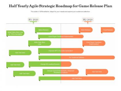Half yearly agile strategic roadmap for game release plan