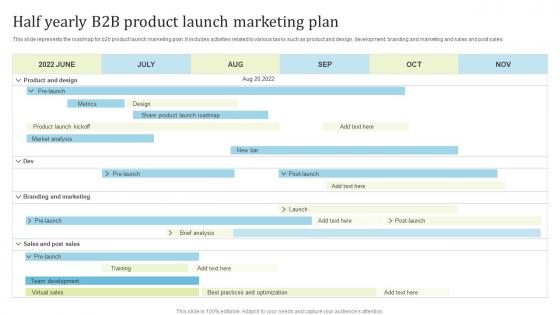 Half Yearly B2B Product Launch Marketing Plan