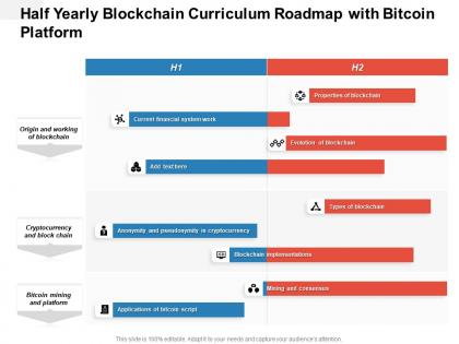 Half yearly blockchain curriculum roadmap with bitcoin platform