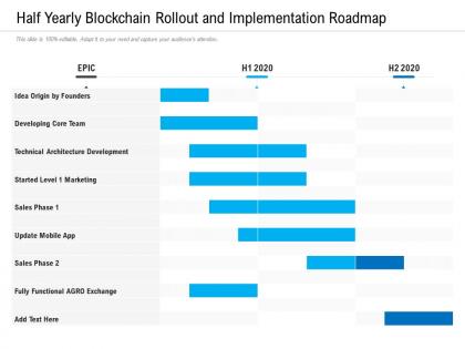 Half yearly blockchain rollout and implementation roadmap
