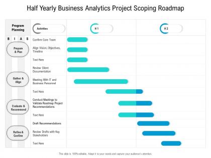 Half yearly business analytics project scoping roadmap