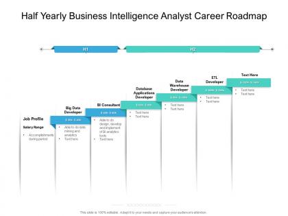 Half yearly business intelligence analyst career roadmap