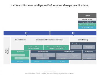Half yearly business intelligence performance management roadmap