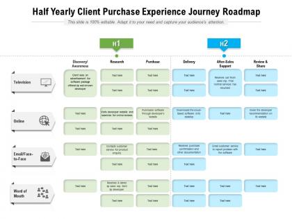 Half yearly client purchase experience journey roadmap
