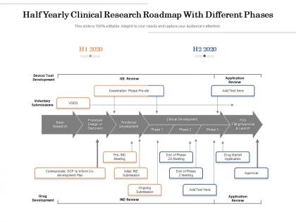 Half yearly clinical research roadmap with different phases