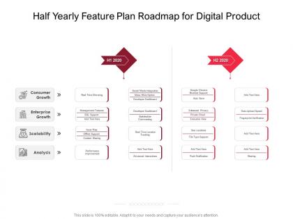 Half yearly feature plan roadmap for digital product
