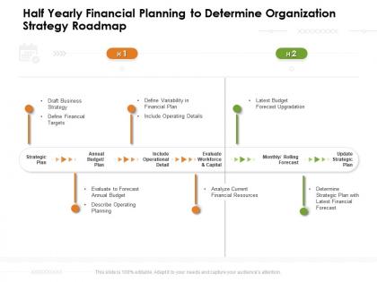 Half yearly financial planning to determine organization strategy roadmap