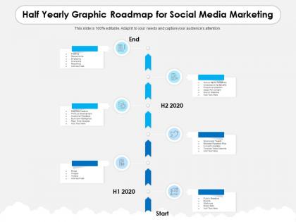 Half yearly graphic roadmap for social media marketing