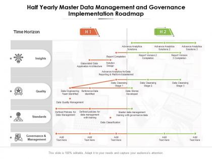 Half yearly master data management and governance implementation roadmap