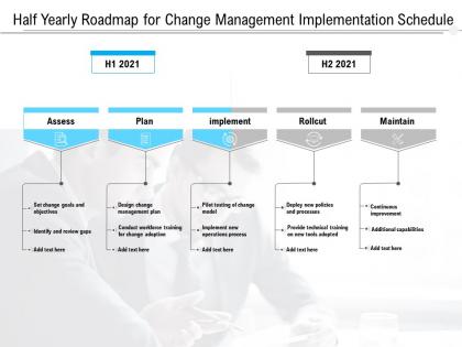 Half yearly roadmap for change management implementation schedule
