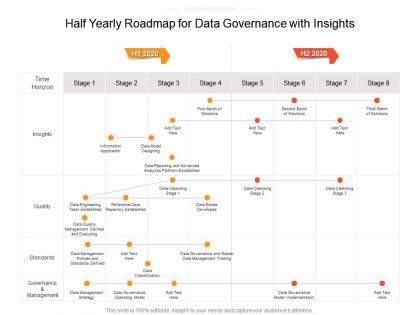 Half yearly roadmap for data governance with insights
