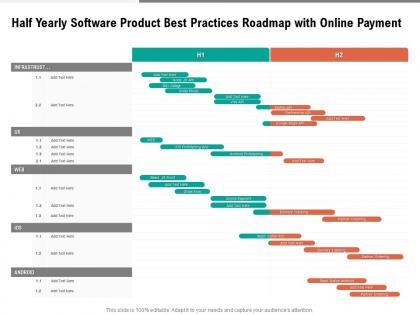 Half yearly software product best practices roadmap with online payment