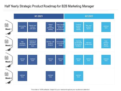 Half yearly strategic product roadmap for b2b marketing manager