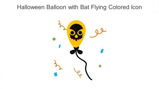 Halloween Balloon With Bat Flying Colored Icon In Powerpoint Pptx Png And Editable Eps Format