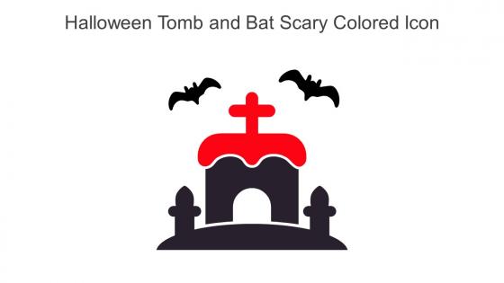 Halloween Tomb And Bat Scary Colored Icon In Powerpoint Pptx Png And Editable Eps Format