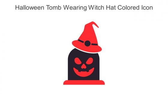 Halloween Tomb Wearing Witch Hat Colored Icon In Powerpoint Pptx Png And Editable Eps Format