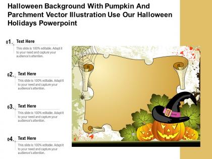 Halloween with pumpkin parchment vector illustration use our halloween holidays template