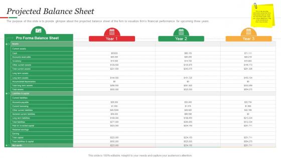 Hamburger Commerce Projected Balance Sheet Ppt Diagrams