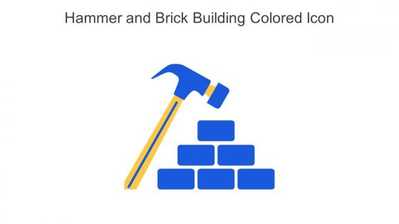 Hammer And Brick Building Colored Icon In Powerpoint Pptx Png And Editable Eps Format